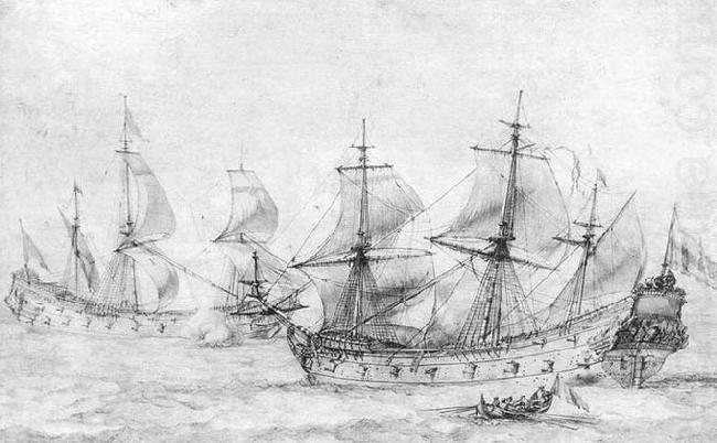 Two Vessels under Sail, PUGET, Pierre
